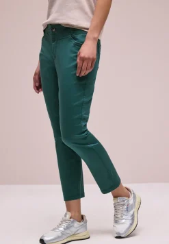 7/8 Slim Leg Hose im Satin-Look