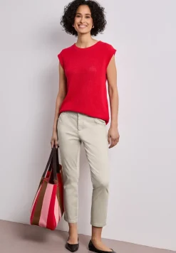 7/8 Slim Leg Hose im Satin-Look