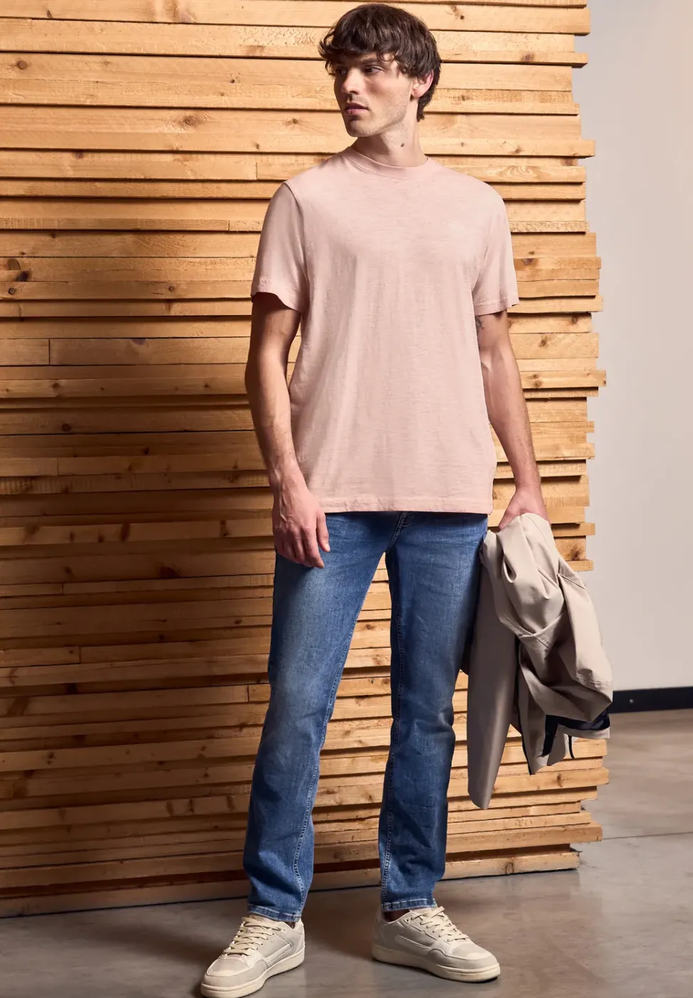 Slub T-Shirt in Washed-Optik