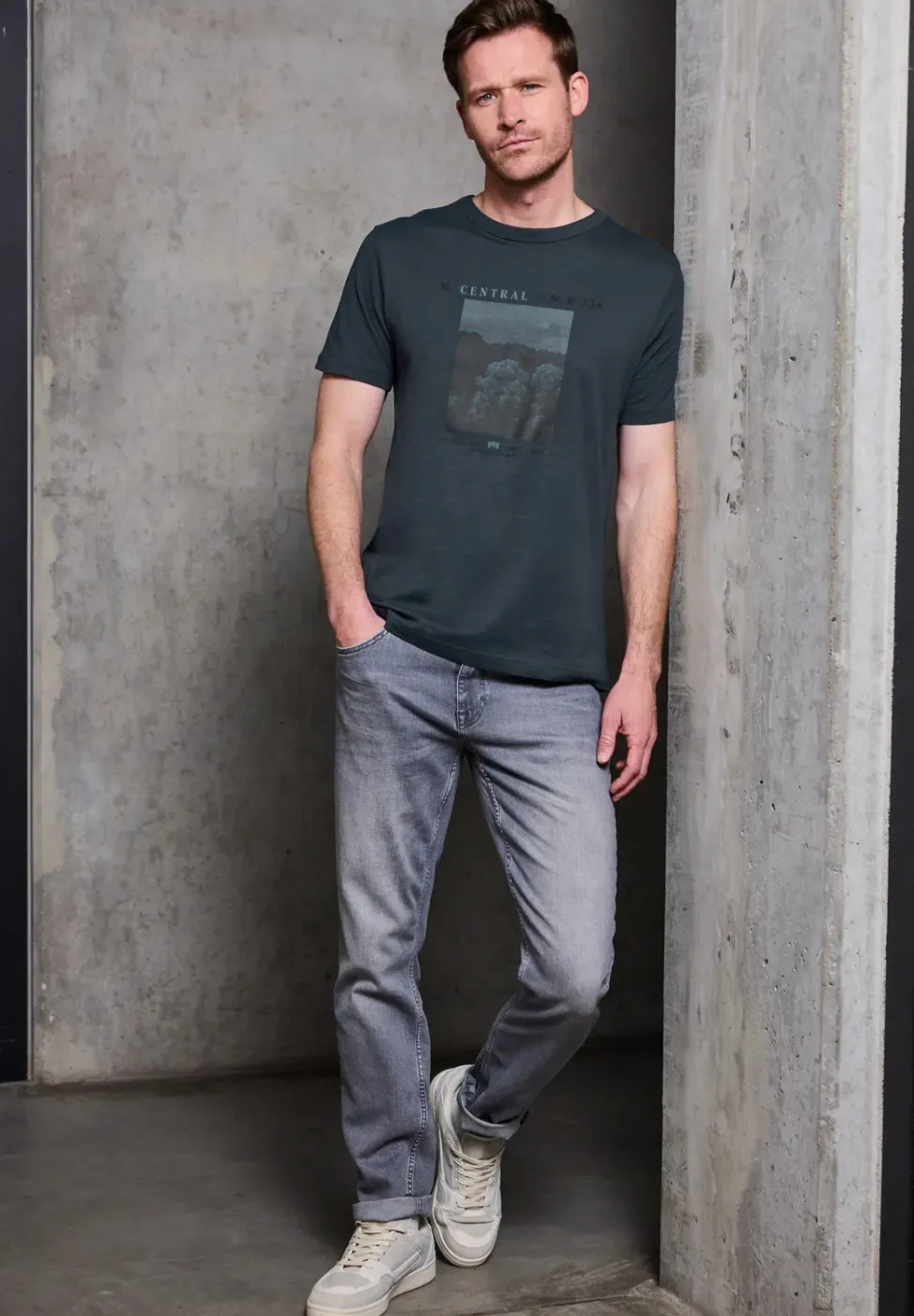 Slub T-Shirt mit Fotoprint