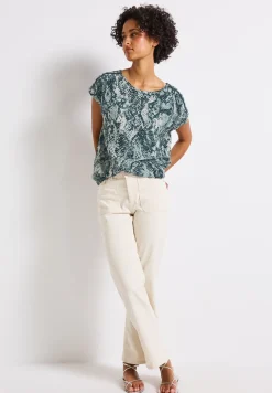 Snake Print Bluse mit Tape