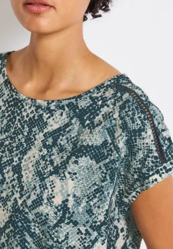 Snake Print Bluse mit Tape