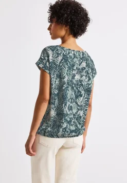 Snake Print Bluse mit Tape