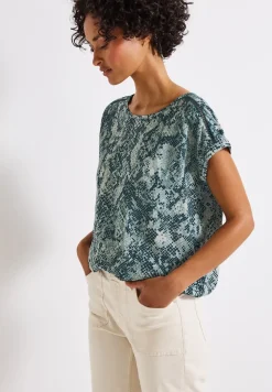 Snake Print Bluse mit Tape
