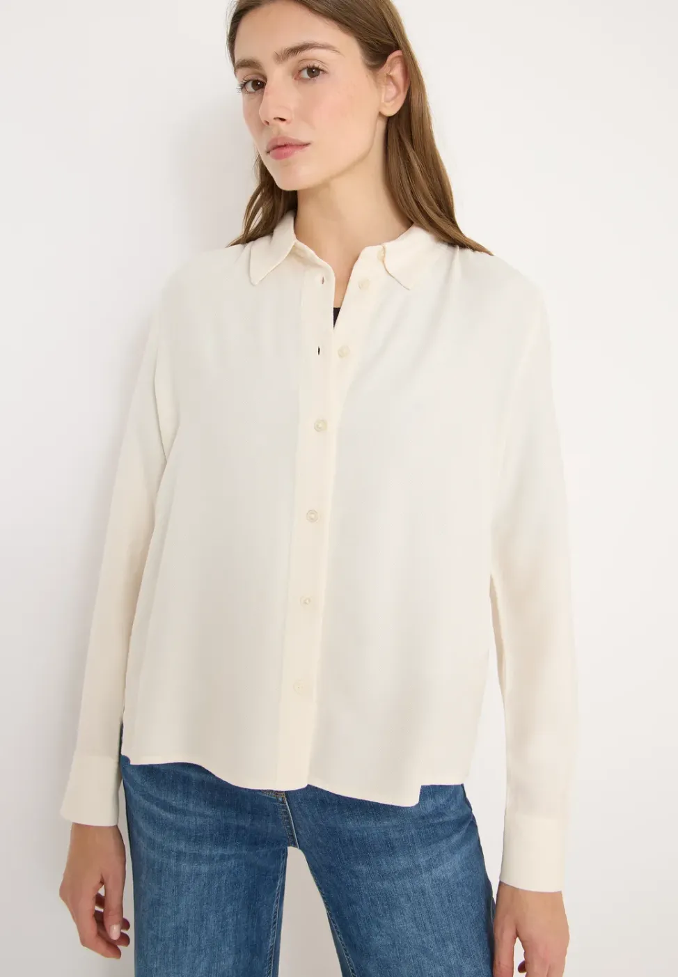 Softe Melange Hemdbluse