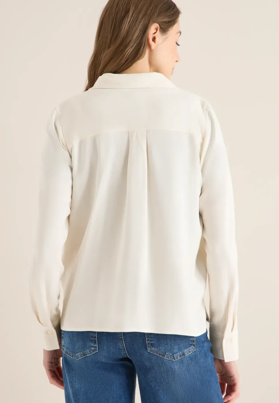 Softe Melange Hemdbluse