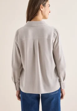 Softe Melange Hemdbluse