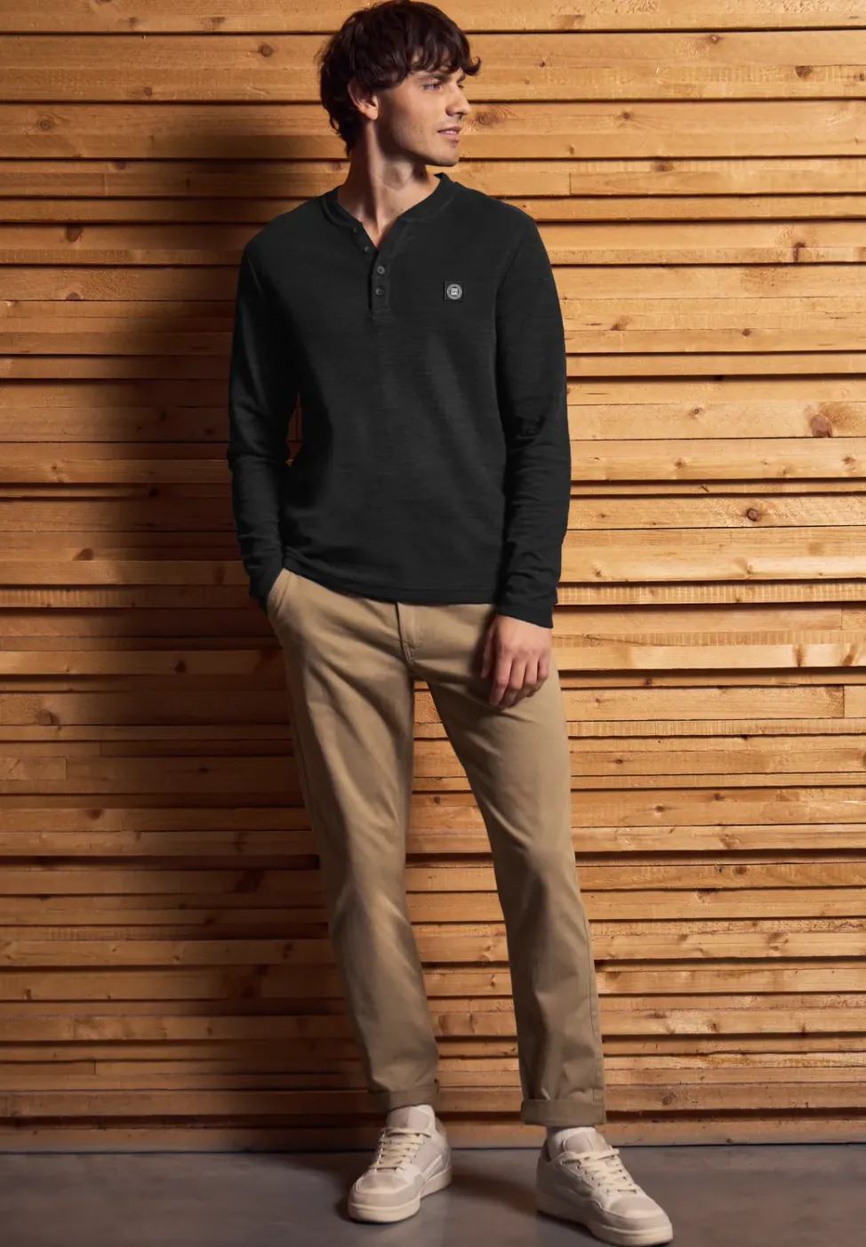 Softes Slub Henleyshirt