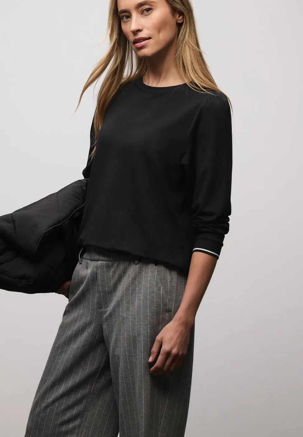 Softes Shirt mit Rippdetails
