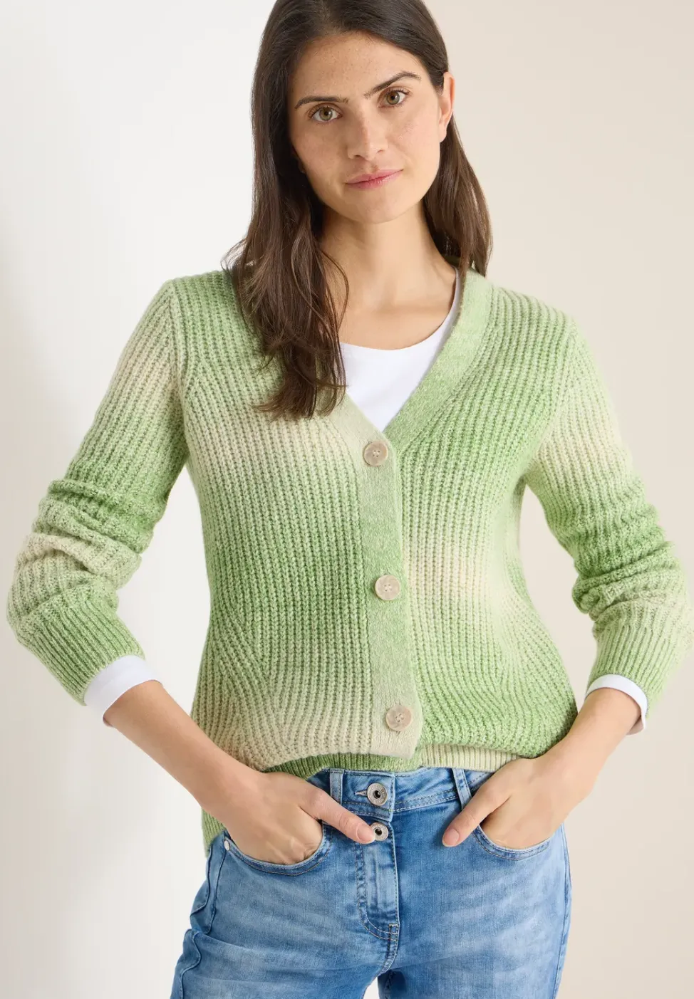 Space Dye V-Neck Cardigan