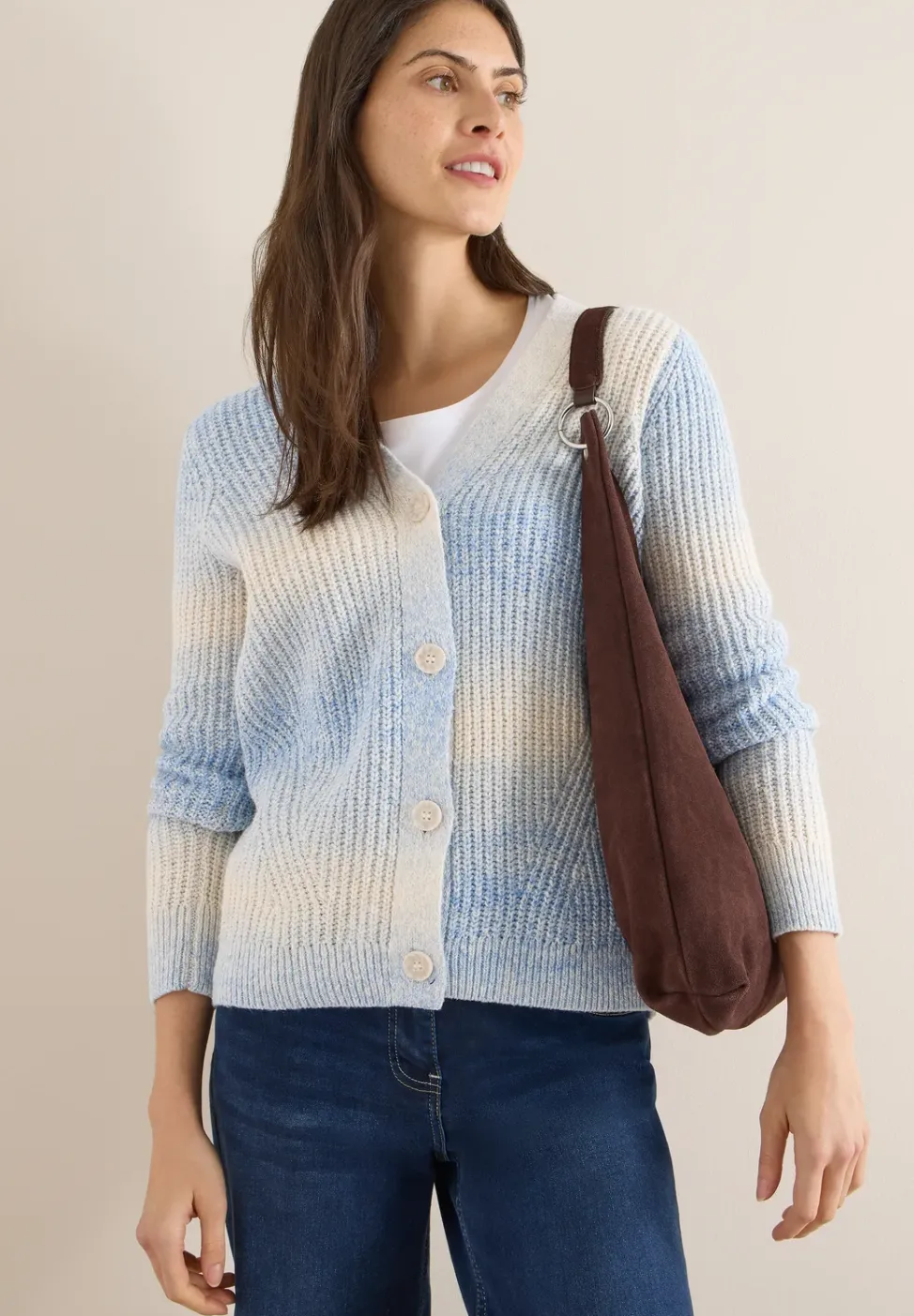 Space Dye V-Neck Cardigan