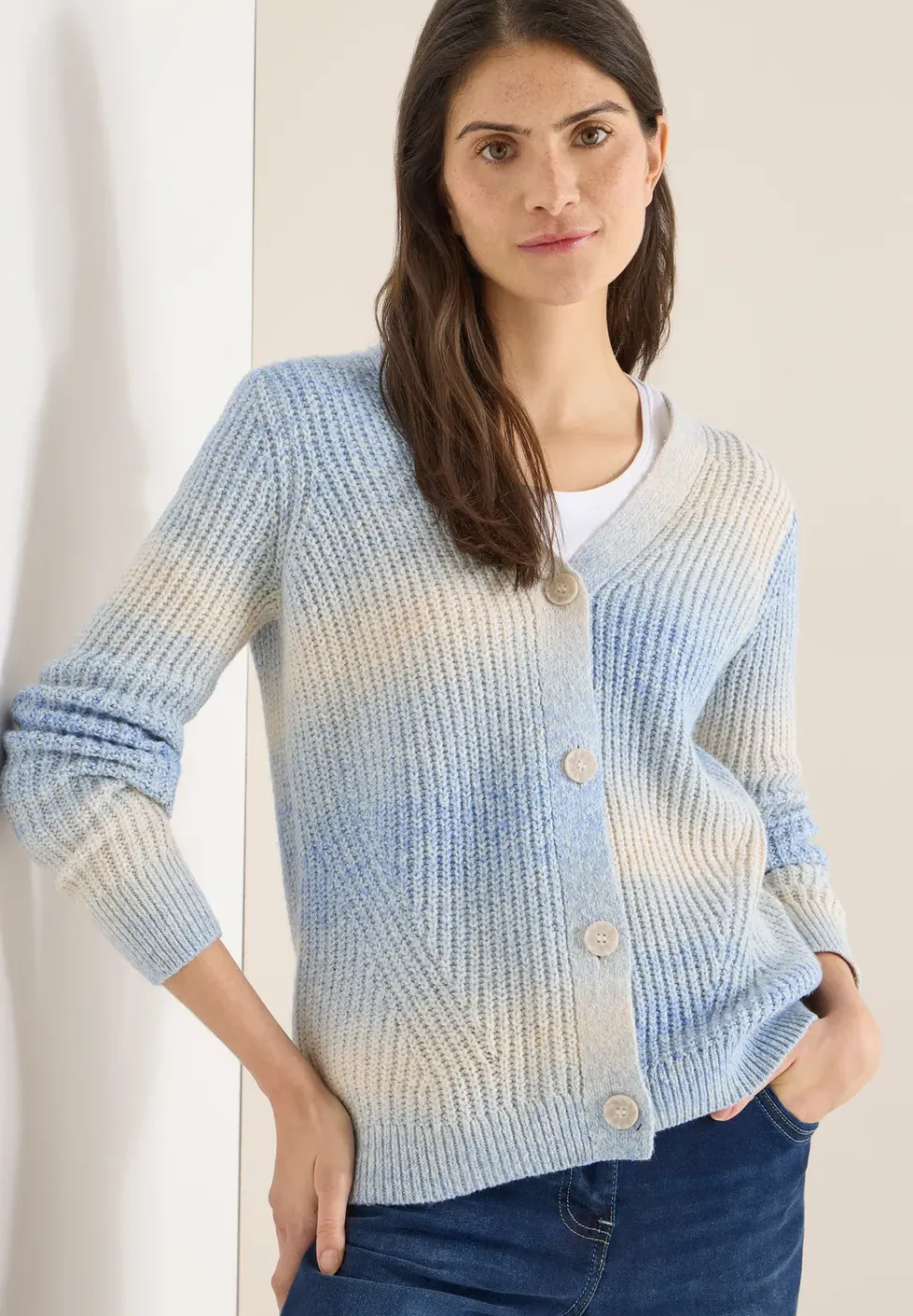 Space Dye V-Neck Cardigan