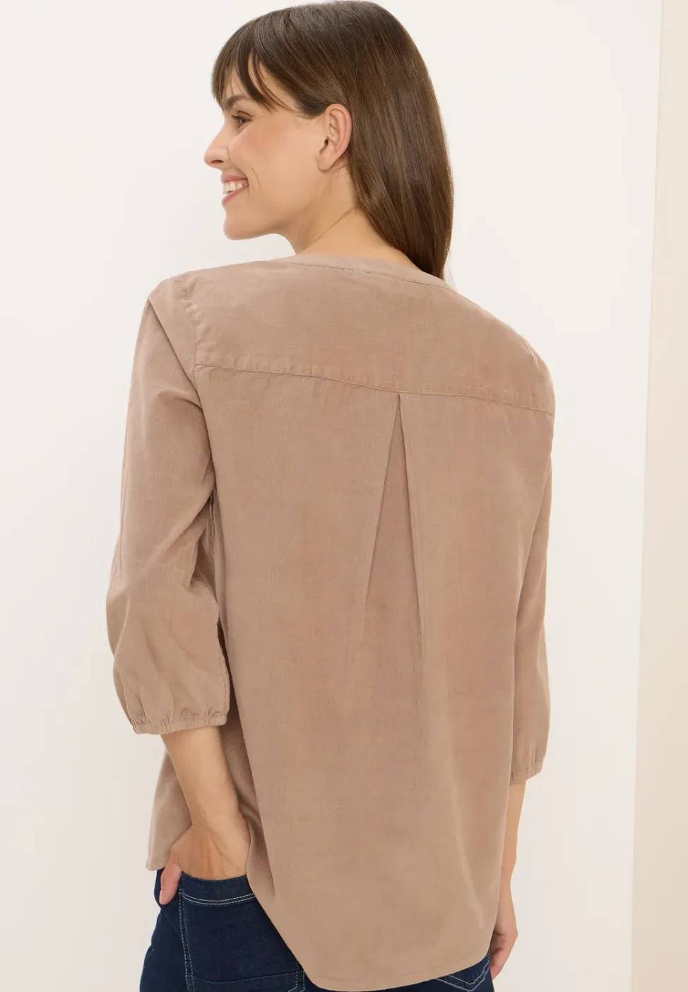 Split Neck Cordbluse