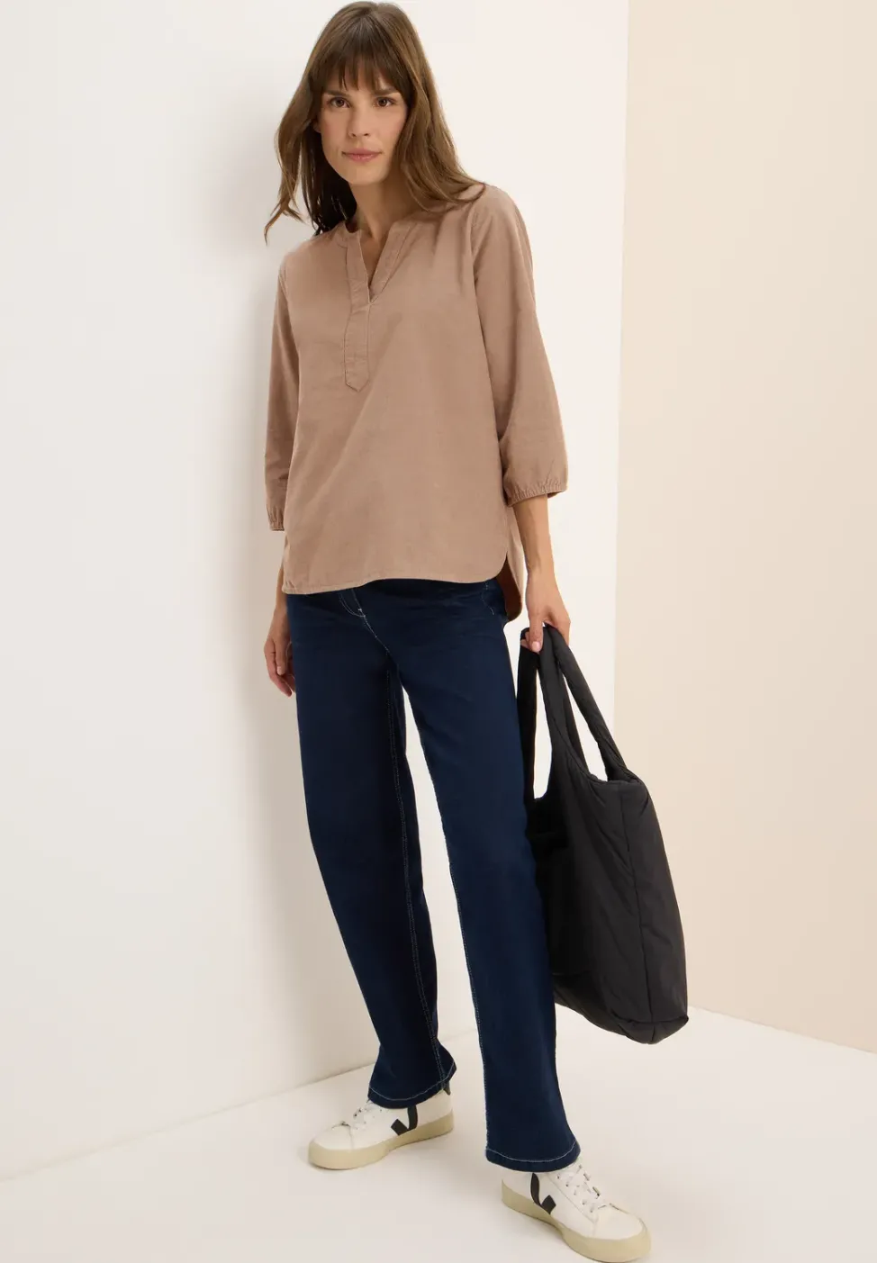 Split Neck Cordbluse
