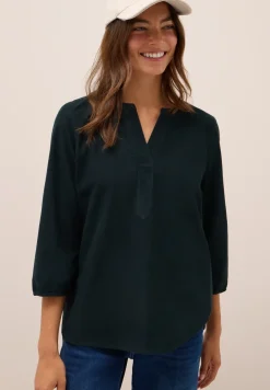Split Neck Cordbluse
