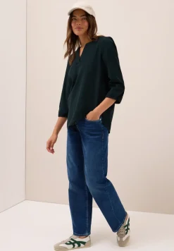 Split Neck Cordbluse