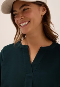 Split Neck Cordbluse