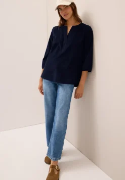 Split Neck Cordbluse