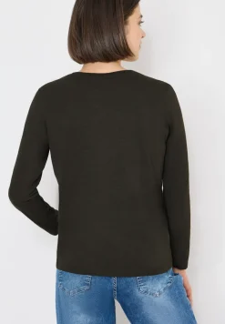Split Neck Langarmshirt