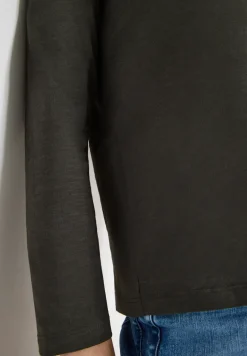Split Neck Langarmshirt