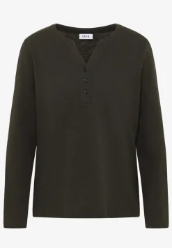 Split Neck Langarmshirt