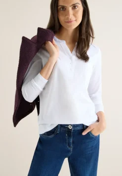 Split Neck Langarmshirt