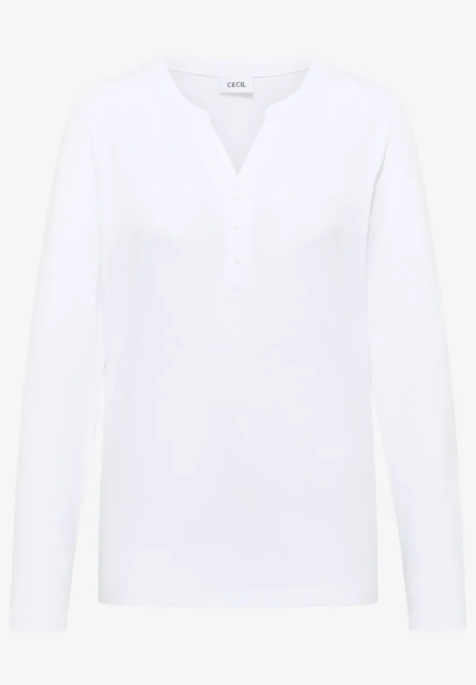 Split Neck Langarmshirt