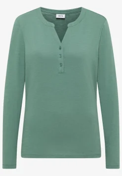 Split Neck Langarmshirt