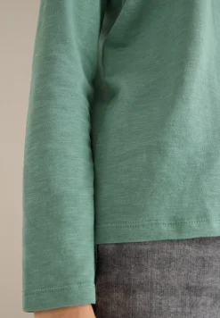 Split Neck Langarmshirt