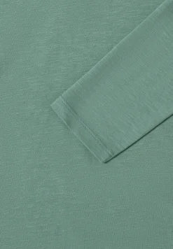 Split Neck Langarmshirt