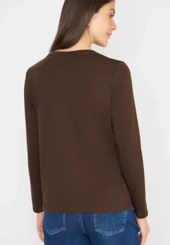 Split Neck Langarmshirt