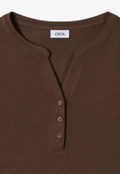 Split Neck Langarmshirt