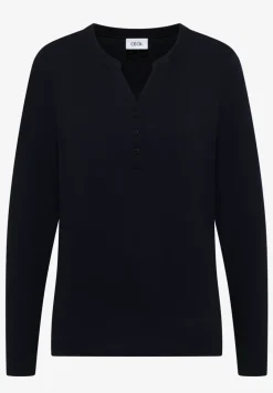 Split Neck Langarmshirt