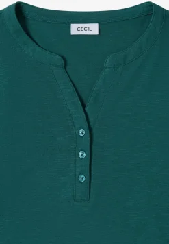 Split Neck Langarmshirt