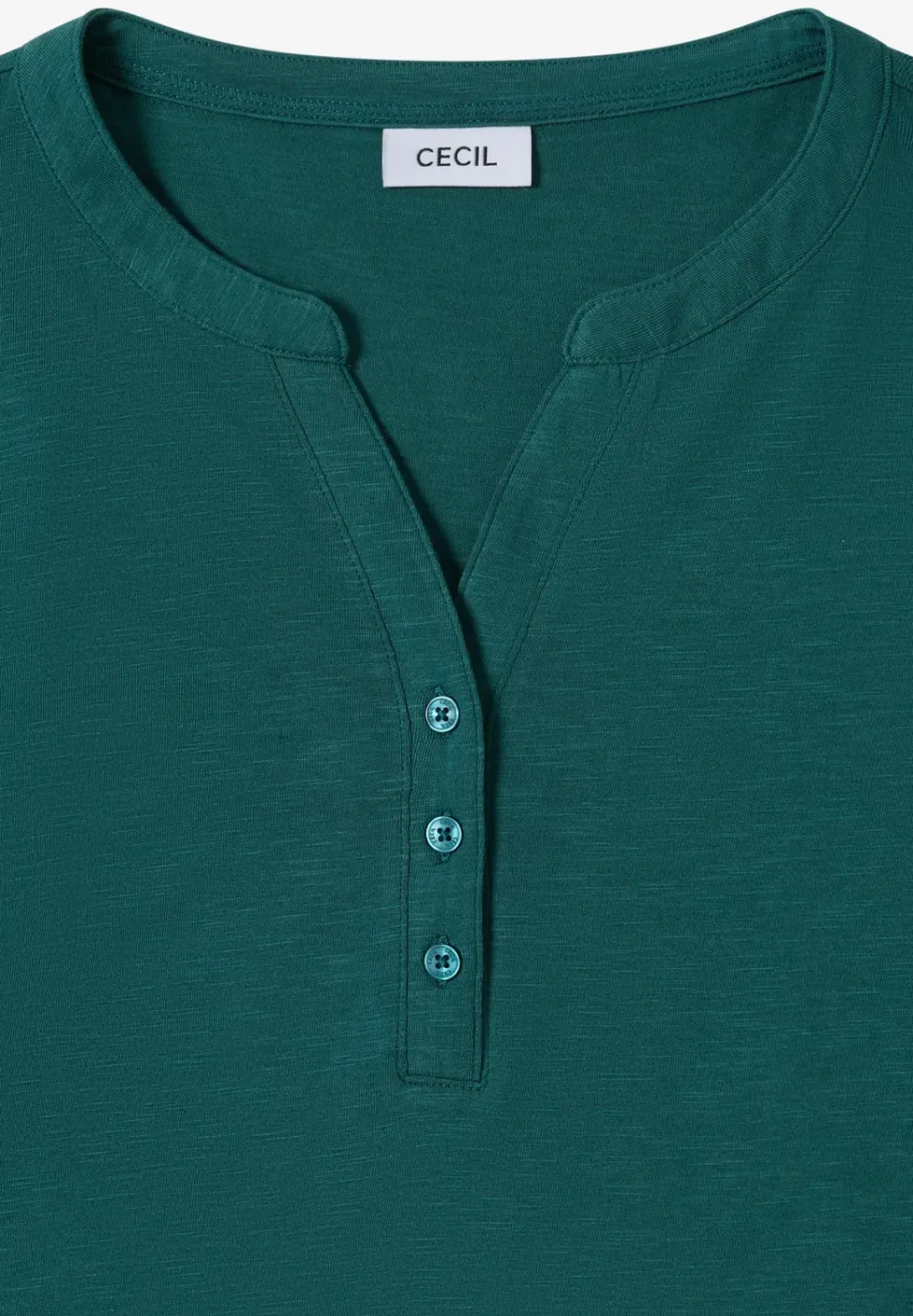 Split Neck Langarmshirt