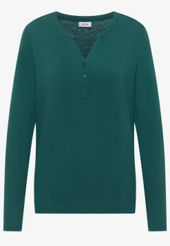 Split Neck Langarmshirt