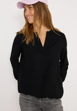Split Neck Bluse