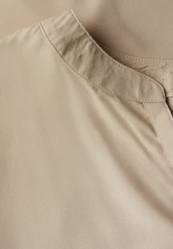 Split Neck Bluse in Unifarbe