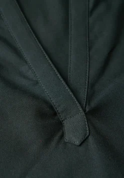 Split Neck Bluse in Unifarbe