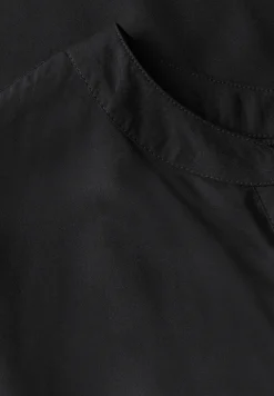 Split Neck Bluse in Unifarbe