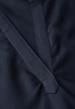 Split Neck Bluse in Unifarbe