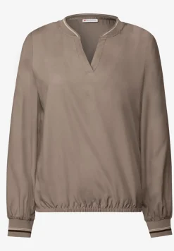 Split Neck Bluse mit Tape