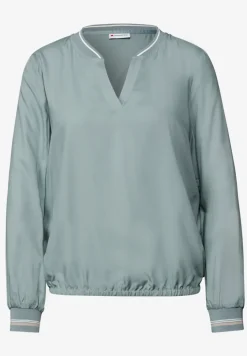 Split Neck Bluse mit Tape