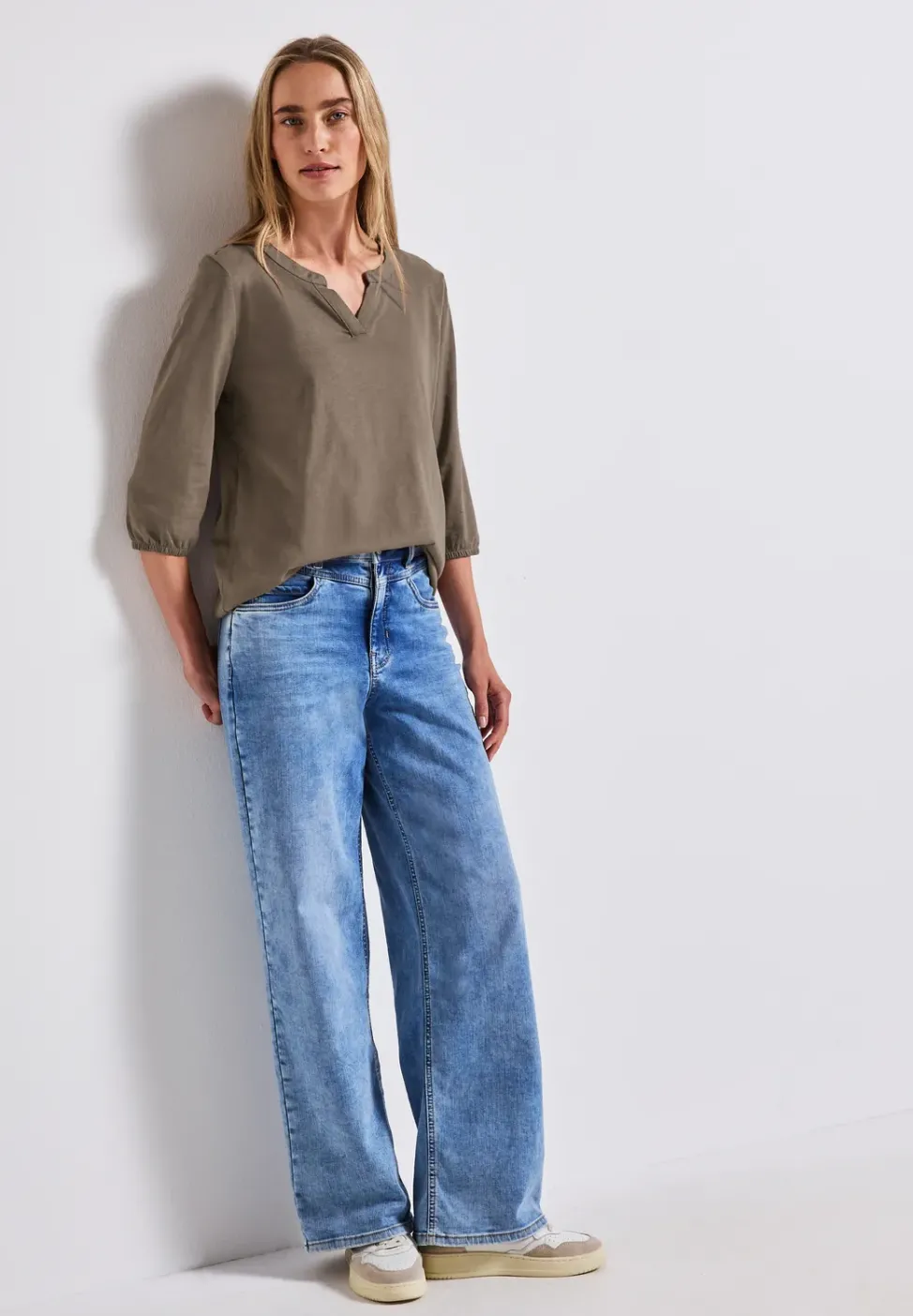 Split Neck Jersey Shirt