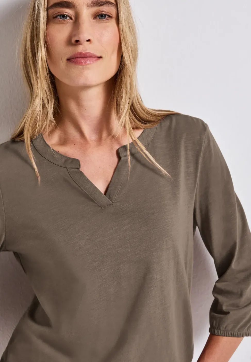 Split Neck Jersey Shirt