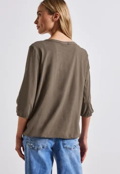 Split Neck Jersey Shirt