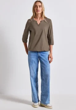 Split Neck Jersey Shirt