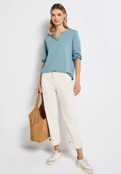Split Neck Jersey Shirt