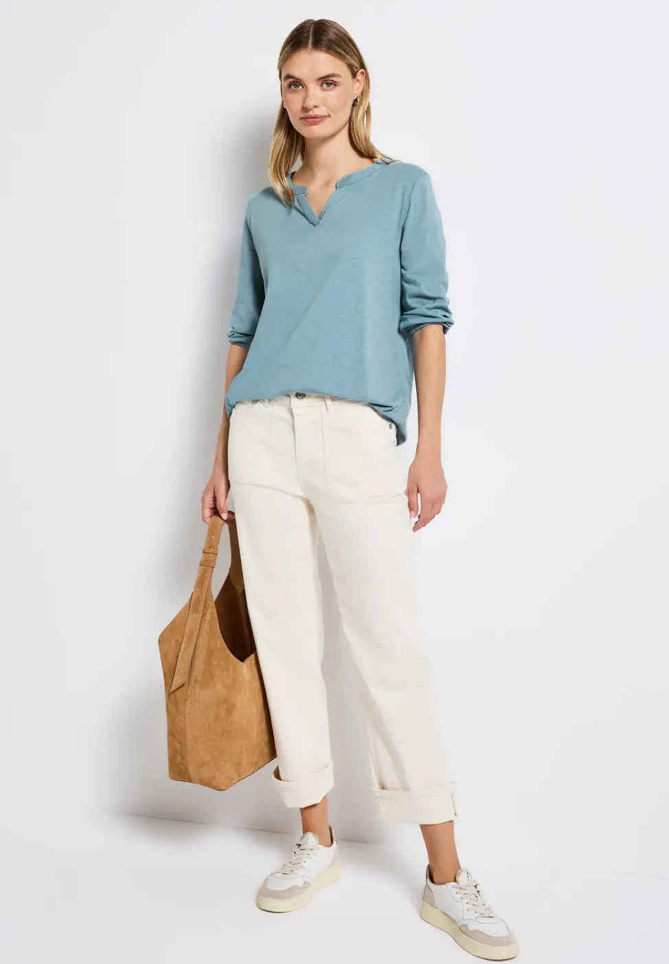 Split Neck Jersey Shirt