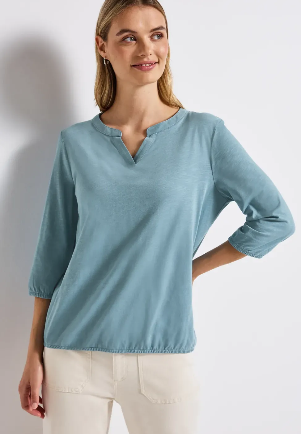 Split Neck Jersey Shirt